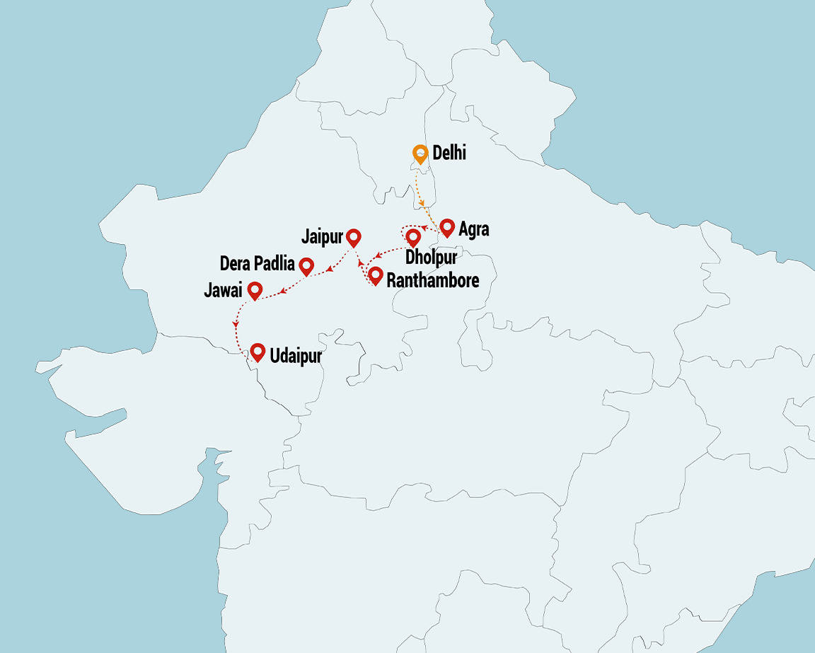 rajasthan off-route itinerary map