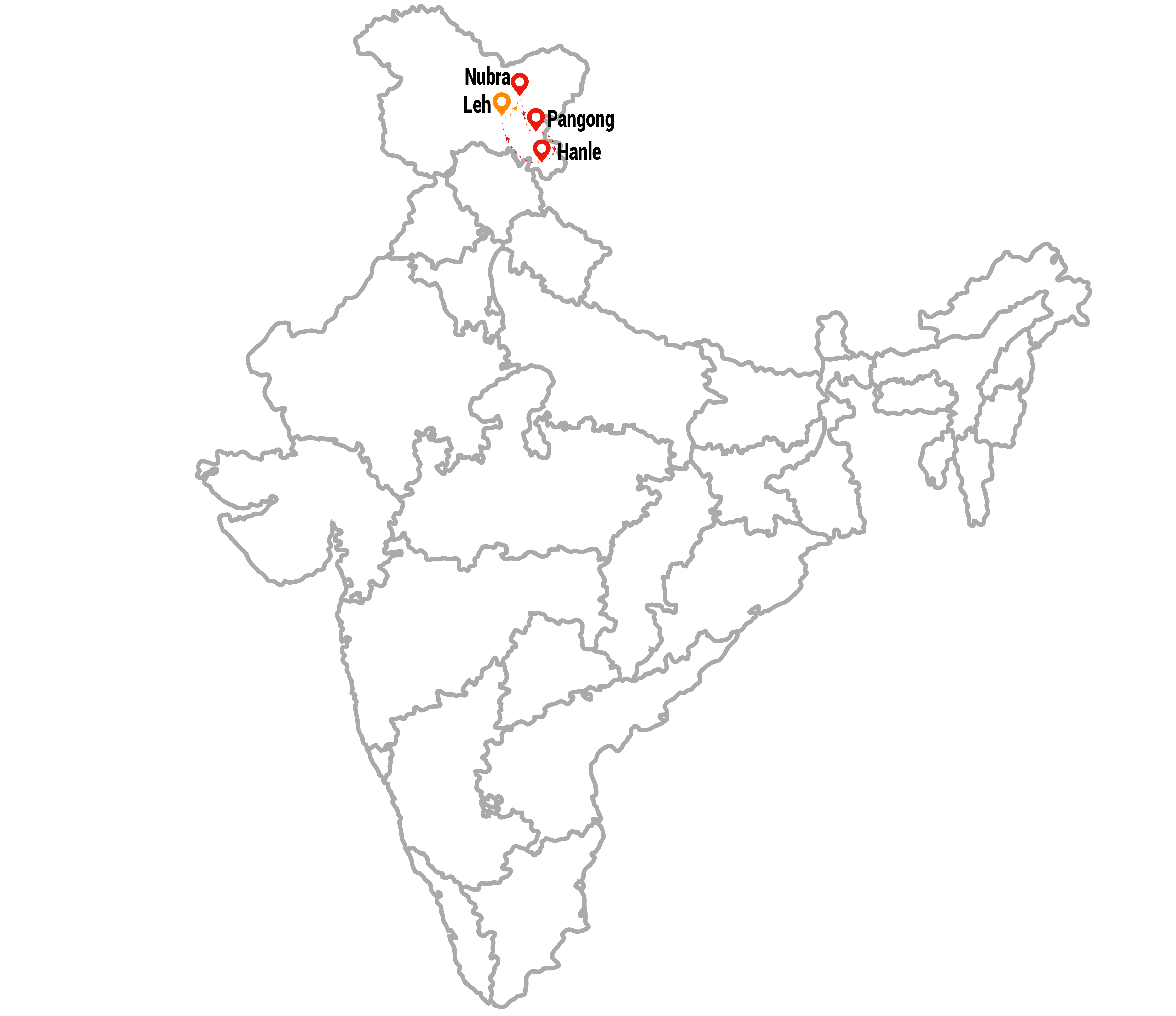 riding high in ladakh route map