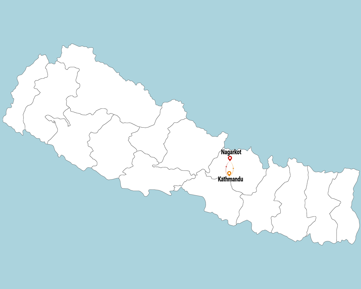 kathmandu nagarkot itinerary map