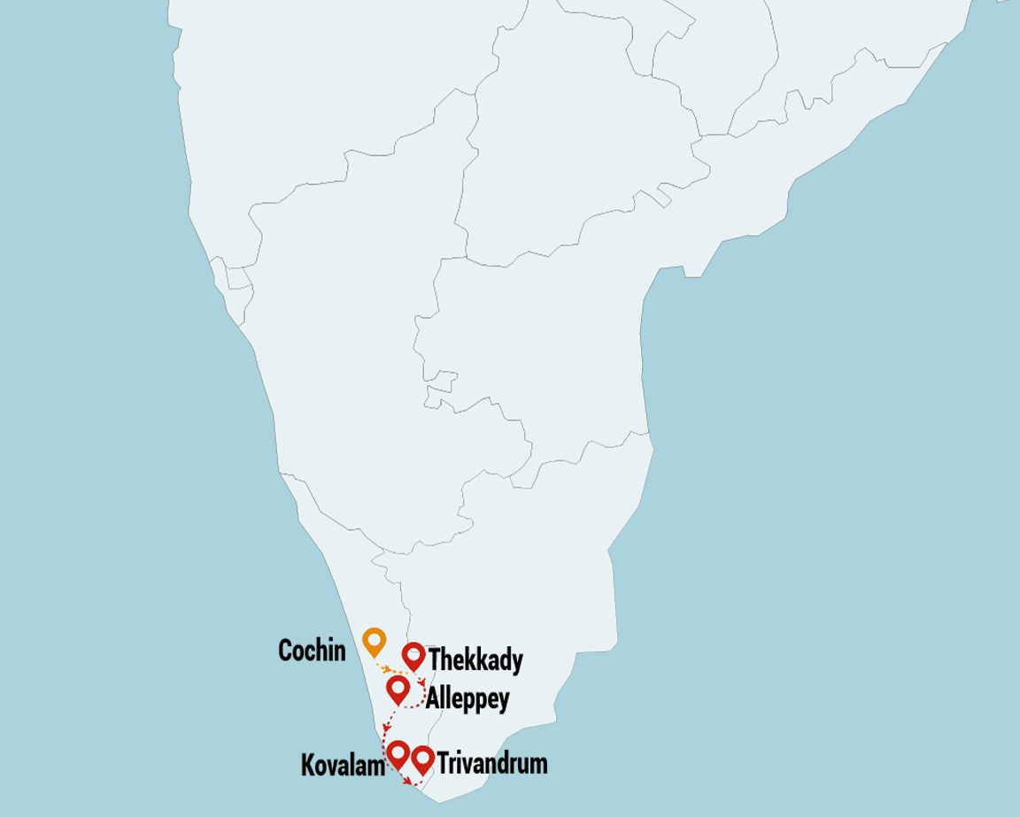 kerala classical journez map